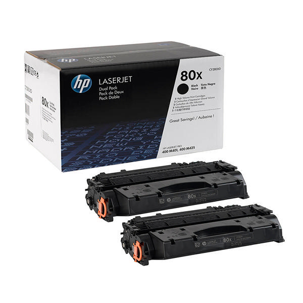 Hp 80x Black Toner Cartridge Dual Pack Cf280xd Twin Pack 0621