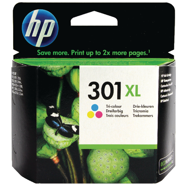 HP 301XL High Capacity Tri-Colour Ink Cartridge - CH564EE